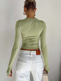 Lilideco Utility Long Sleeve Crop Top