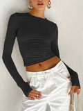 Lilideco Utility Long Sleeve Crop Top