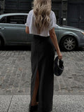 Lilideco Parisian Slit Maxi Skirt