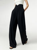 Lilideco Notch Wide Leg Dress Pants