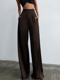 Lilideco Oversized Satin Wide Leg Dress Pants