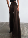 Lilideco Oversized Satin Wide Leg Dress Pants