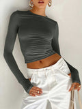 Lilideco Utility Long Sleeve Crop Top