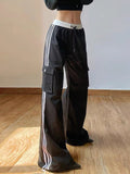 Lilideco Striped Patchwork Drawstring Pants