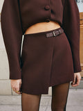 Lilideco Retro Belted Zipper Skirt