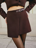 Lilideco Retro Belted Zipper Skirt