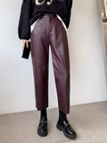 Lilideco Faux Leather Cropped Pants