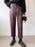 Lilideco Faux Leather Cropped Pants