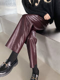 Lilideco Faux Leather Cropped Pants