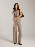 Lilideco High-Waist Plaid Belted Pants