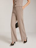 Lilideco High-Waist Plaid Belted Pants