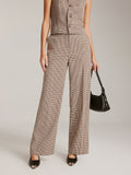 Lilideco High-Waist Plaid Belted Pants