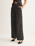 Lilideco Casual Checked Tweed Pants