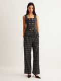 Lilideco Casual Checked Tweed Pants