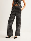 Lilideco Casual Checked Tweed Pants