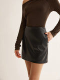 Lilideco Faux Leather Pockets Mini Skirt