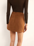 Lilideco Minimalist Suede Mini Skirt