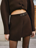 Lilideco Retro Belted Zipper Skirt