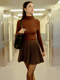 Lilideco Pleated Tweed Mini Skirt