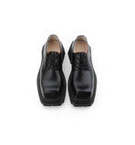 Lilideco Black Square Toe Leather Shoes