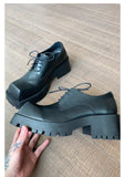 Lilideco Black Square Toe Leather Shoes