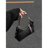 Lilideco Bag women's summer 2024 new French underarm bag high-end fashion all-match explosive style black chain Messenger women's bag