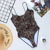 Lilideco 2023 New Sexy Leopard Swimwear Tummy Cut Out One Piece Swimsuit Female Tassel Bather Hollow Out Bathing Suit Swim Wear Lady 3880