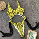 Lilideco 2023 New Sexy Leopard Swimwear Tummy Cut Out One Piece Swimsuit Female Tassel Bather Hollow Out Bathing Suit Swim Wear Lady 3880