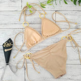 Lilideco 2022 New Sexy Bikinis Sequins Golden Color Women Bandage Bikini Set Push-up Padded Bra Swimsuit Suit Swimwear 2570