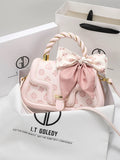 Lilideco ITGDLEDY genuine leather high-end niche portable girls pink bag 2024 new crossbody bag birthday gift