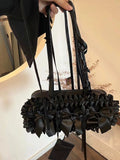 Lilideco Versatile and high-end black bow armpit bag for women 2024 new spring shoulder handheld Boston bag