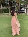 Lilideco-Style Irregularly Slimming Strap Beach Dress Elegant Super Fairy 170 Long Dress and Ankle Long