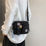 Lilideco Casual messenger bag men's trendy brand sports ins Harajuku style 2024 new female trendy cool student one-shoulder mobile phone bag