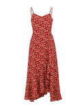 Lilideco-Lady Beach Red Floral Skirt V-neck Strap Dress Women's Summer Fancy Long Dress Seaside Holiday Beach Dress