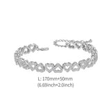 Lilideco trendy fashion simple sexy heart-shaped peach heart bracelet Cross-border hot-selling copper zircon love bracelet spot