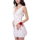 Lilideco Aleysha Cherry Print Mini Dress