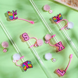 LilidecoCross-border 10mm letter butterfly dustproof straw cap diy creative cartoon straw decorative buckle pvc soft glue straw plug