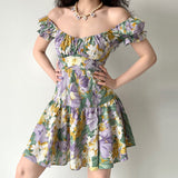 Lilideco Flora Oil Painting Dress ~