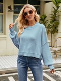 Lilideco women's clothing 2024 autumn and winter new loose short pullover sweater fashionable long-sleeved round neck sweater