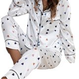 Lilideco autumn imitation silk pjs pajamas women's long-sleeved home clothes