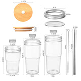 Lilideco Amazon 24oz milk tea cup glass Mason cup glass car-mounted beverage cup with lid cold drink juice bottle