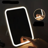 Lilideco Makeup mirror bracket can be stored LED makeup mirror with light fill light female folding net celebrity student ins style small mirror