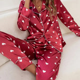 Lilideco autumn imitation silk pjs pajamas women's long-sleeved home clothes