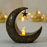 Lilideco new star and moon candlesticks Middle Eastern festival decorations Arabian lanterns electronic candle lights wind lights