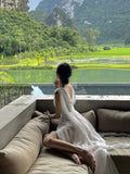 Lilideco-Summer Dali Erhai Photography Skirt White Beach Dress Dress Fairy Long Dress Elegant Super Fairy Seaside Vacation