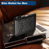 Lilideco anti-magnetic automatic card wallet men's high-end business simple flip metal card holder