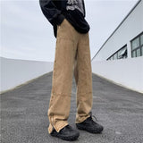 boy outfits Trousers Zipper Jeans Men's Spring New High Street Ins Trendy Loose Fashion Casual Straight Pants