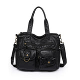 2000s fashion Retro Large Capacity Bag Women's Bag New Fashion Washed Leather Mother Bag Casual Shoulder Messenger Bag