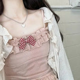 Lilideco Kawaii Candy Color Crop Top Women Japanese Lolita Sweet Tank  Boe Ruffle Short Tee Shirt All Match Cute s 2024