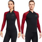 Lilideco 1.5mmSplit Warm Diving Suit Long Sleeve Sunscreen Snorkeling Surfing Jellyfish Swimsuit